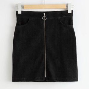NWT & OTHER STORIES Corduroy O-Ring Zip Mini Skirt